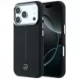 Mercedes Leder Semi Wrap Iconic Line MagSafe Hülle für iPhone 18 Pro Max / 17 Pro Max - Schwarz