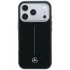 Mercedes Leder Semi Wrap Iconic Line MagSafe Hülle für iPhone 18 Pro Max / 17 Pro Max - Schwarz