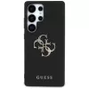 GUESS Grained Big 4G Logo Small Classic Logo Hülle für Samsung Galaxy S25 Ultra - Schwarz