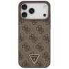 GUESS Leder 4G Triangle Strass MagSafe Hülle für iPhone 18 Pro Max / 17 Pro Max - Braun