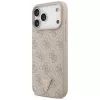 GUESS Leder 4G Triangle Strass MagSafe Hülle für iPhone 18 Pro Max / 17 Pro Max - Pink