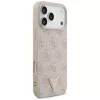 GUESS Leder 4G Triangle Strass MagSafe Hülle für iPhone 18 Pro Max / 17 Pro Max - Pink