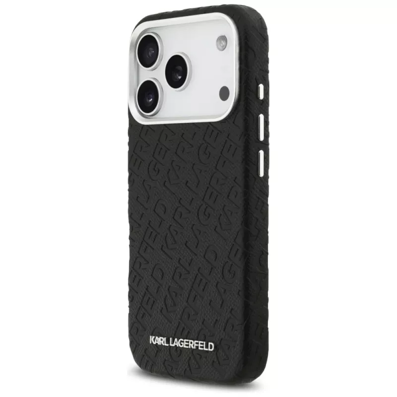 Karl Lagerfeld FW Stamped Karl MagSafe Hülle für Apple iPhone 17 Pro Schwarz