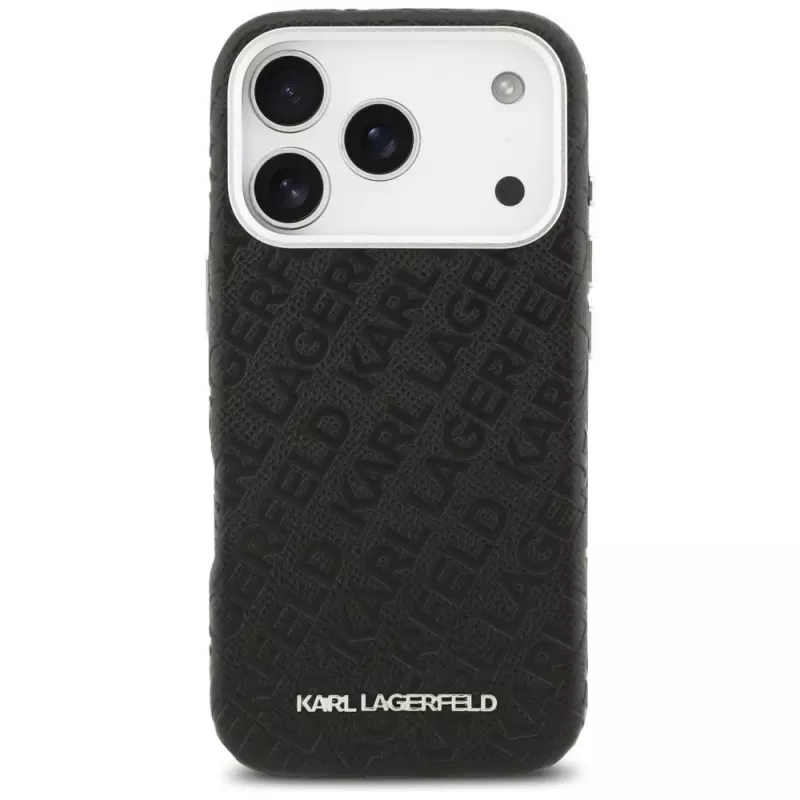 Karl Lagerfeld FW Stamped Karl MagSafe Hülle für Apple iPhone 17 Pro Schwarz