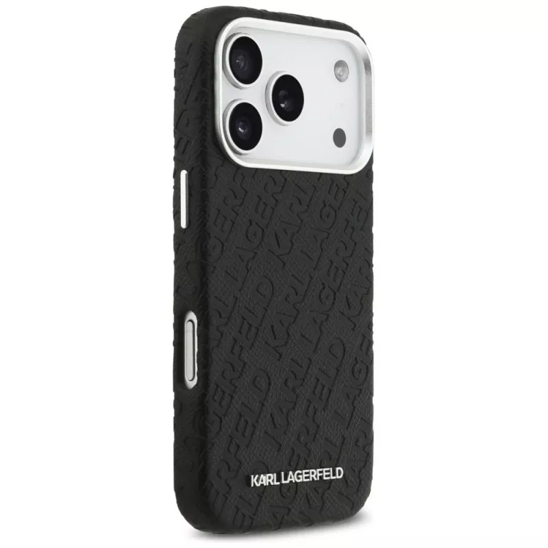 Karl Lagerfeld FW Stamped Karl MagSafe Hülle für Apple iPhone 17 Pro Schwarz