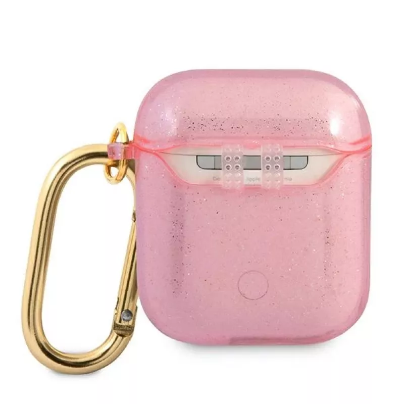 GUESS Glitter Collection Schutzhülle für Apple AirPods 1/2 - Pink