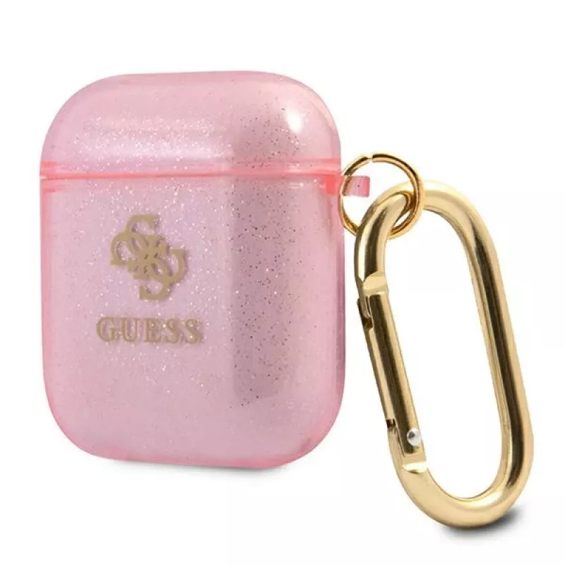 GUESS Glitter Collection Schutzhülle für Apple AirPods 1/2 - Pink