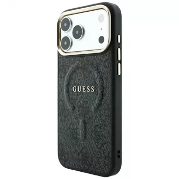 GUESS Embossed 4G Classic MagSafe Hülle für iPhone 17 Pro Max / 18 Pro Max - Schwarz