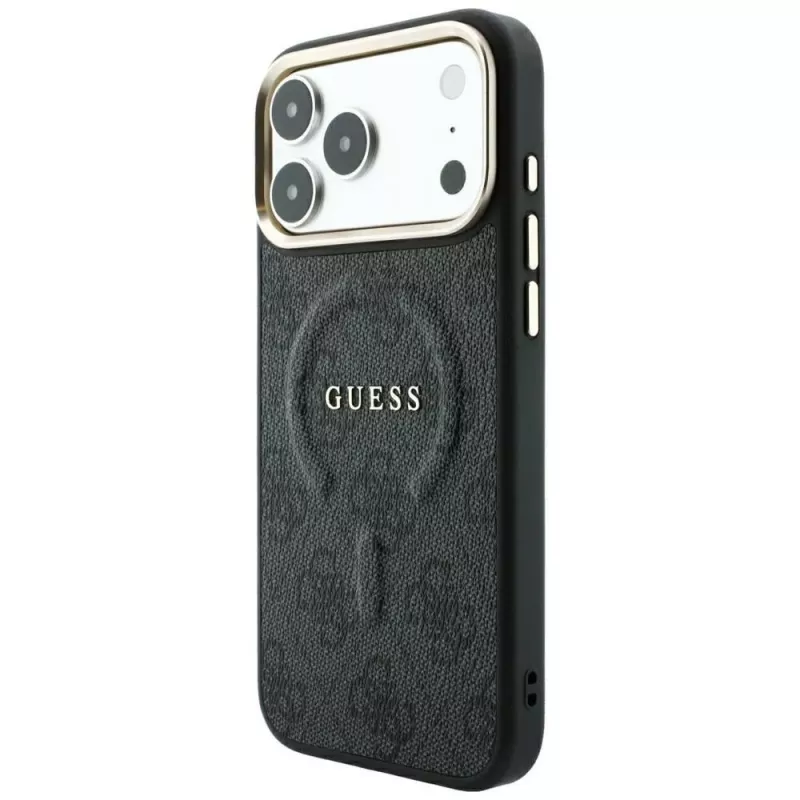 GUESS Embossed 4G Classic MagSafe Hülle für iPhone 17 Pro Max / 18 Pro Max - Schwarz