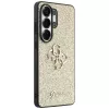 GUESS Fixed Glitter Big 4G Metal Logo Hülle für Samsung Galaxy S26 Ultra - Gold