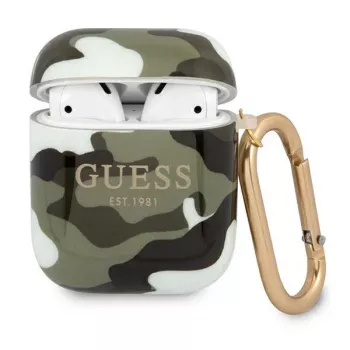 GUESS Camo Collection AirPods 1/2 Hülle Grün/Khaki