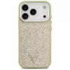 GUESS Glitter Triangle Logo MagSafe Hülle für iPhone 17 Pro - Gold
