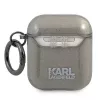 Karl Lagerfeld KLA2UKHGK AirPods 1/2 Hülle Schwarz Glitzer Karl's Kopf