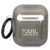 Karl Lagerfeld KLA2HNKCTGK AirPods 1/2 Hülle Schwarz Glitzer Karl & Choupette