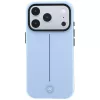 Mercedes Leder Semi Wrap Iconic Line MagSafe Hülle für iPhone 18 Pro / 17 Pro - Blau