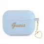 Guess GUAPLSCHSB AirPods Pro Hülle Blau Silikon Charm Heart Collection