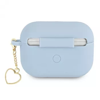 Guess GUAPLSCHSB AirPods Pro Hülle Blau Silikon Charm Heart Collection