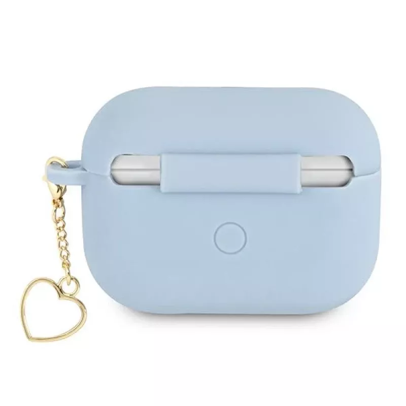 Guess GUAPLSCHSB AirPods Pro Hülle Blau Silikon Charm Heart Collection