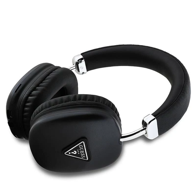 GUESS Bluetooth 5.3 Over-Ear-Kopfhörer mit metallischem Dreieckslogo - Schwarz