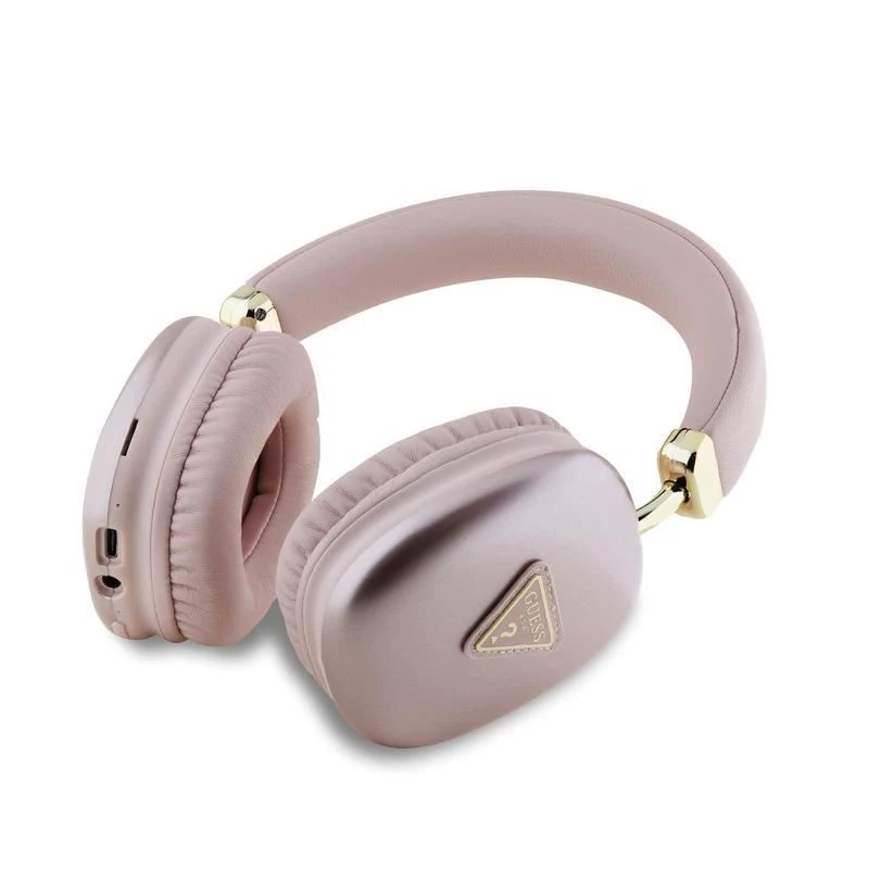 GUESS Metallic Triangle Logo On-Ear Bluetooth-Kopfhörer V5.3 Pink