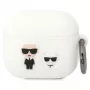 Karl Lagerfeld KLACA3SILKCW AirPods 3 Hülle Weiß Silikon Karl & Choupette