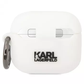 Karl Lagerfeld KLACA3SILKCW AirPods 3 Hülle Weiß Silikon Karl & Choupette
