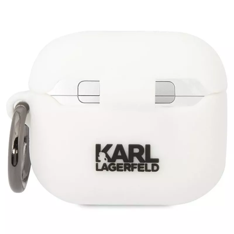 Karl Lagerfeld KLACA3SILKCW AirPods 3 Hülle Weiß Silikon Karl & Choupette