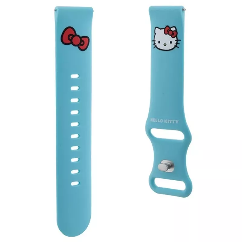 Hello Kitty universelles Silikonarmband HKUWMSCHBLB, Kitty Head, Blau, 20mm