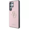 GUESS Grained Big 4G Logo Small Classic Logo Hülle für Samsung Galaxy S25 Ultra - Pink