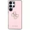 GUESS Grained Big 4G Logo Small Classic Logo Hülle für Samsung Galaxy S25 Ultra - Pink