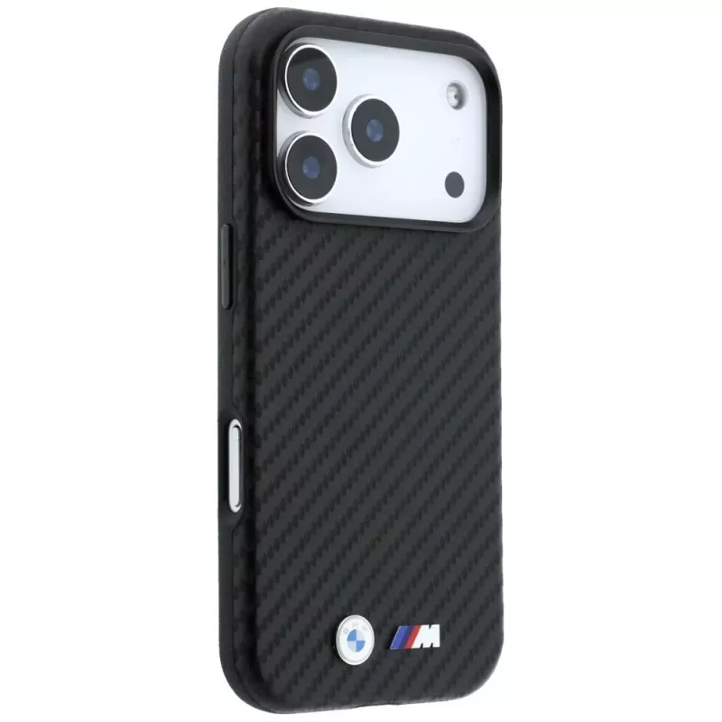 BMW M Carbon Metal Logo MagSafe Hülle für iPhone 18 Pro Max / 17 Pro Max - Schwarz