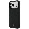 Mercedes Leder Crossed Lines MagSafe Hülle für iPhone 18 Pro Max / 17 Pro Max - Schwarz