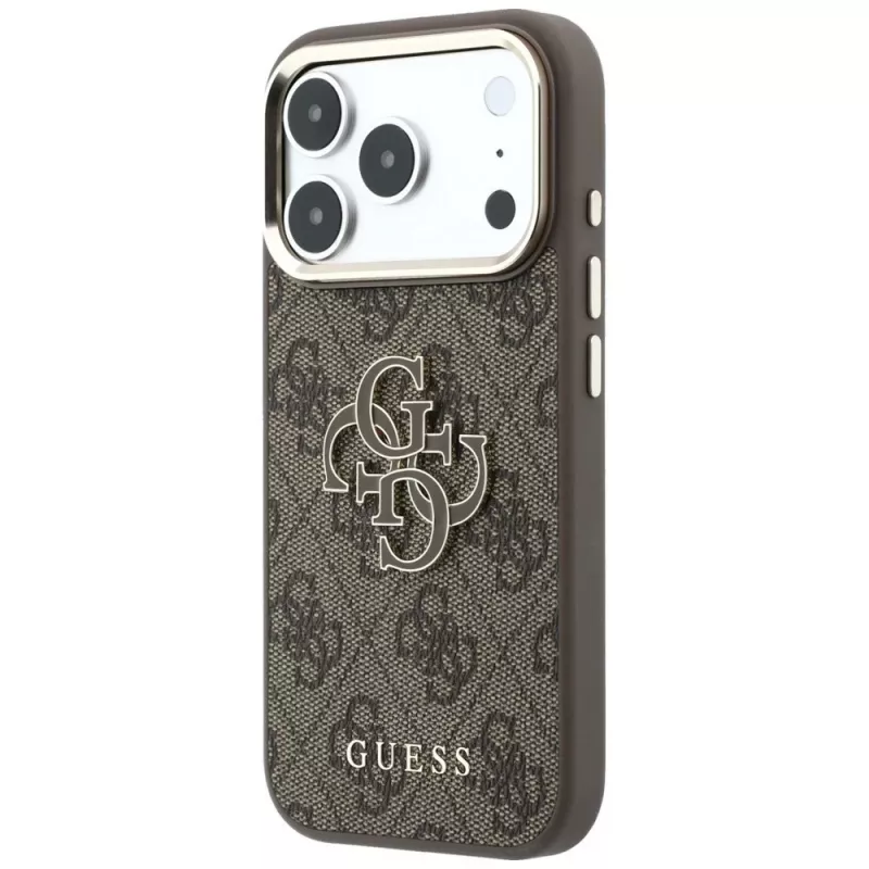 GUESS 4G & Big Resin Logo Case für iPhone 17 Pro / 18 Pro - Braun