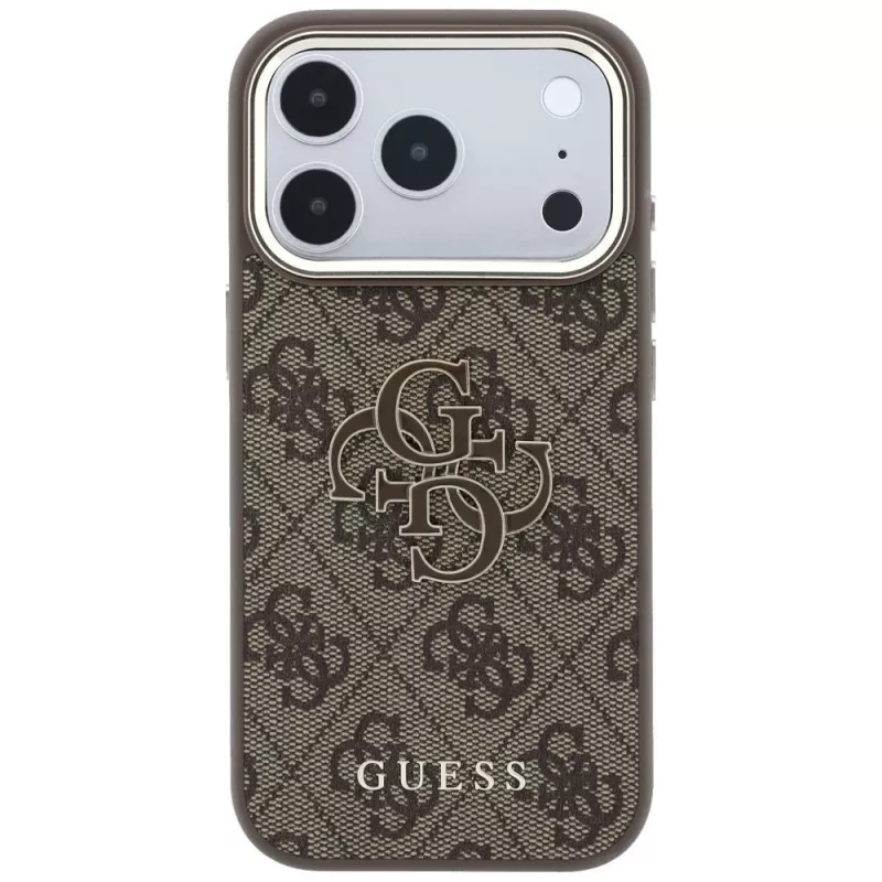 GUESS 4G & Big Resin Logo Case für iPhone 17 Pro / 18 Pro - Braun