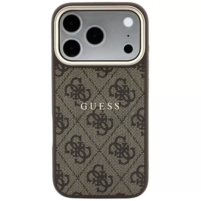 GUESS Embossed 4G Classic MagSafe Hülle für iPhone 17 Pro Max / 18 Pro Max - Braun