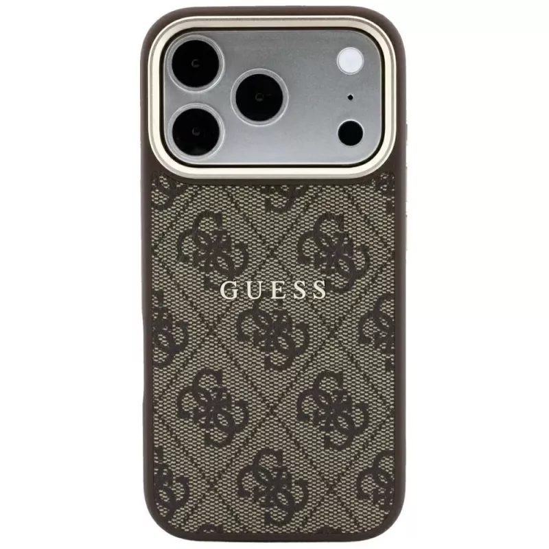 GUESS Embossed 4G Classic MagSafe Hülle für iPhone 17 Pro / 18 Pro - Braun