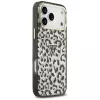GUESS IML Leopard Glitter Triangle Logo MagSafe-Hülle für iPhone 18 Pro Max / 17 Pro Max - Schwarz