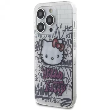 Hello Kitty HKHCP15XHDGPHT iPhone 15 Pro Max 6,7 Zoll Weiße Hardcase IML Kitty On Bricks Graffiti