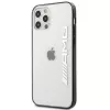 AMG AMHCP12LAESLBK iPhone 12 Pro Max Transparente Hartschale mit metallisch lackiertem schwarzem Rahmen