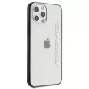 AMG AMHCP12LAESLBK iPhone 12 Pro Max Transparente Hartschale mit metallisch lackiertem schwarzem Rahmen