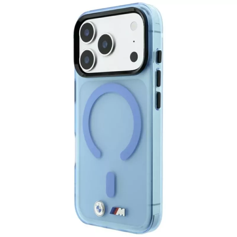 BMW M IML Frosted Case mit Metall-Logo & MagSafe für iPhone 18 Pro Max / 17 Pro Max - Blau