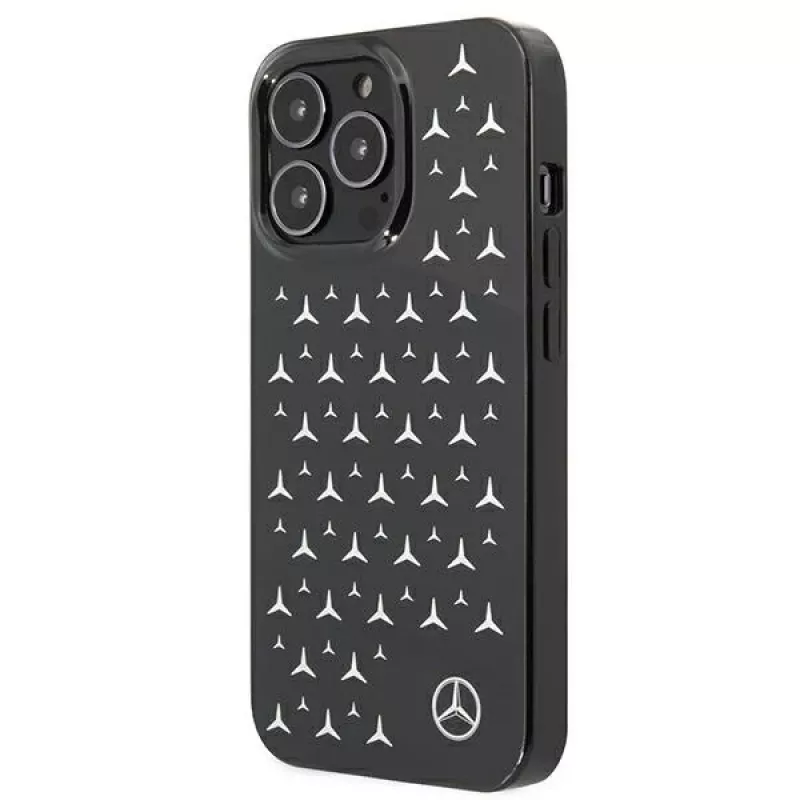 Mercedes-Benz MEHCP13LESPBK Hardcase für iPhone 13 Pro/13 6,1 inch - Silbernes Sternenmuster Schwarz
