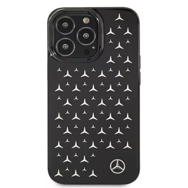 Mercedes-Benz MEHCP13LESPBK Hardcase für iPhone 13 Pro/13 6,1 inch - Silbernes Sternenmuster Schwarz