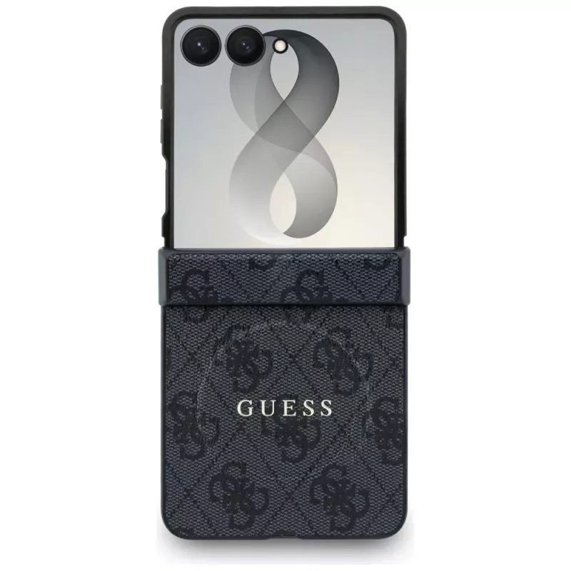 GUESS 4G Classic MagSafe Hülle für Samsung Galaxy Z Flip8 - Schwarz