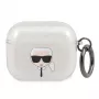 Karl Lagerfeld KLA3UKHGS AirPods 3 Hülle Silber Glitzer Karl's Head
