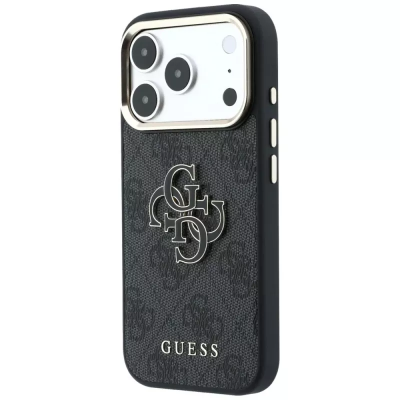 GUESS 4G & Big Resin Logo Hülle für iPhone 17 Pro Max / 18 Pro Max - Schwarz