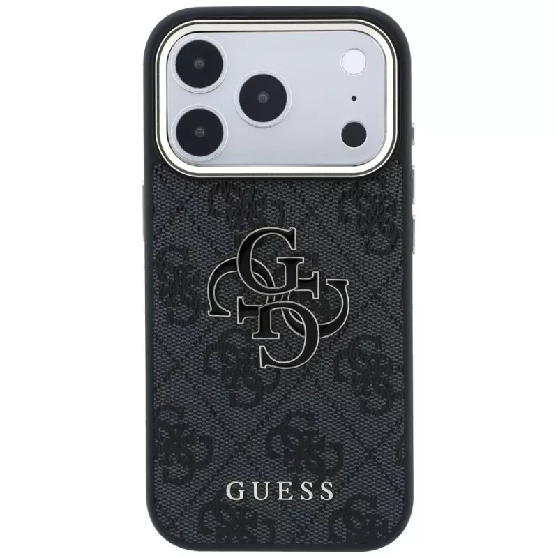GUESS 4G & Big Resin Logo Hülle für iPhone 17 Pro Max / 18 Pro Max - Schwarz