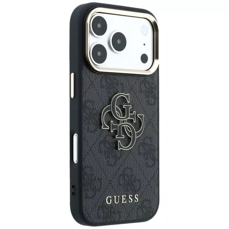 GUESS 4G & Big Resin Logo Hülle für iPhone 17 Pro Max / 18 Pro Max - Schwarz