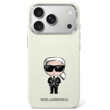 Karl Lagerfeld Smooth Ikonik Sketch MagSafe Hülle für iPhone 18 Pro / 17 Pro Beige