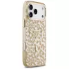 GUESS IML Leopard Glitter Triangle Logo MagSafe Hülle für iPhone 18 Pro Max / 17 Pro Max - Braun